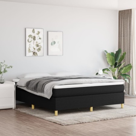 Cama box spring con colchón tela negro 180x200 cm de vidaXL, Camas y somieres - Ref: Foro24-3144540, Precio: 542,89 €, Descue...