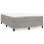 Cama box spring con colchón terciopelo gris claro 140x190 cm de vidaXL, Camas y somieres - Ref: Foro24-3144675, Precio: 444,3...