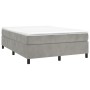 Cama box spring con colchón terciopelo gris claro 140x190 cm de vidaXL, Camas y somieres - Ref: Foro24-3144675, Precio: 444,3...