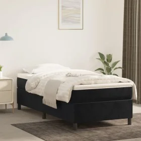 Cama box spring con colchón terciopelo negro 100x200 cm de vidaXL, Camas y somieres - Ref: Foro24-3144665, Precio: 273,84 €, ...