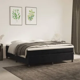 Cama box spring con colchón terciopelo negro 180x200 cm de vidaXL, Camas y somieres - Ref: Foro24-3144695, Precio: 462,95 €, ...