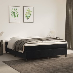 Cama box spring con colchón terciopelo negro 180x200 cm de vidaXL, Camas y somieres - Ref: Foro24-3144695, Precio: 481,42 €, ...