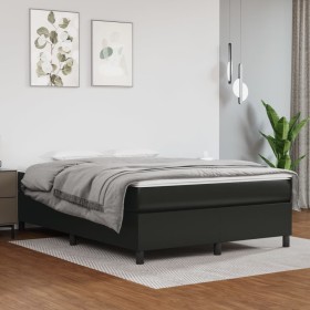 Cama box spring con colchón cuero sintético negro 140x190 cm de vidaXL, Camas y somieres - Ref: Foro24-3144602, Precio: 415,0...