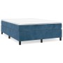 Cama box spring con colchón terciopelo azul oscuro 140x200 cm de vidaXL, Camas y somieres - Ref: Foro24-3144685, Precio: 392,...