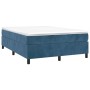 Cama box spring con colchón terciopelo azul oscuro 140x200 cm de vidaXL, Camas y somieres - Ref: Foro24-3144685, Precio: 392,...