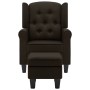 Sillón con taburete reposapiés de tela marrón oscuro de vidaXL, Sillones - Ref: Foro24-320156, Precio: 242,08 €, Descuento: %