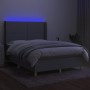 Cama box spring colchón y luces LED tela gris claro 140x190 cm de vidaXL, Camas y somieres - Ref: Foro24-3138789, Precio: 494...
