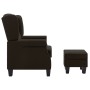 Sillón con taburete reposapiés de tela marrón oscuro de vidaXL, Sillones - Ref: Foro24-320156, Precio: 242,08 €, Descuento: %