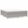 Cama box spring con colchón tela gris claro 160x200 cm de vidaXL, Camas y somieres - Ref: Foro24-3144530, Precio: 451,61 €, D...