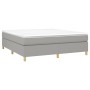 Cama box spring con colchón tela gris claro 160x200 cm de vidaXL, Camas y somieres - Ref: Foro24-3144530, Precio: 451,61 €, D...