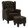 Sillón con taburete reposapiés de tela marrón oscuro de vidaXL, Sillones - Ref: Foro24-320156, Precio: 242,08 €, Descuento: %