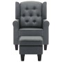 Sillón con taburete reposapiés tela gris claro de vidaXL, Sillones - Ref: Foro24-320151, Precio: 312,20 €, Descuento: %
