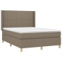 Cama box spring colchón y luces LED tela gris taupe 140x200 cm de vidaXL, Camas y somieres - Ref: Foro24-3138801, Precio: 497...