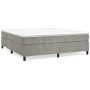 Cama box spring con colchón terciopelo gris claro 200x200 cm de vidaXL, Camas y somieres - Ref: Foro24-3144699, Precio: 497,8...