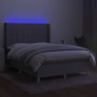 Cama box spring colchón y luces LED tela gris claro 140x200 cm de vidaXL, Camas y somieres - Ref: Foro24-3138877, Precio: 528...
