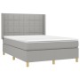 Cama box spring colchón y luces LED tela gris claro 140x200 cm de vidaXL, Camas y somieres - Ref: Foro24-3138877, Precio: 528...