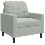 Sillón de terciopelo gris claro 60 cm en Sofás | Comprar online en Foru.es