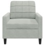 Sillón de terciopelo gris claro 60 cm en Sofás | Comprar online en Foru.es
