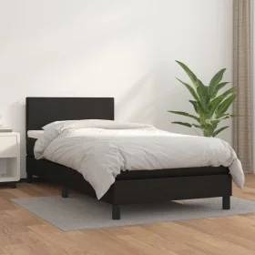 Boxspringbett mit schwarzer Kunstledermatratze 100x200 cm von vidaXL, Betten und Lattenroste - Ref: Foro24-3140987, Preis: 30...