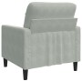 Sillón de terciopelo gris claro 60 cm en Sofás | Comprar online en Foru.es
