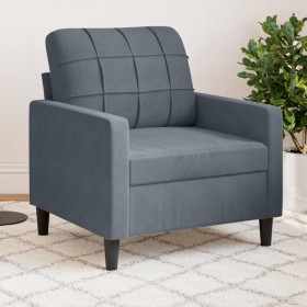 Sillón de terciopelo gris oscuro 60 cm en Sofás | Comprar online en Foru.es