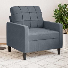 Sillón de terciopelo gris oscuro 60 cm en Sofás | Comprar online en Foru.es