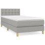 Cama box spring con colchón tela gris claro 90x200 cm de vidaXL, Camas y somieres - Ref: Foro24-3140905, Precio: 304,59 €, De...