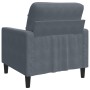 Sillón de terciopelo gris oscuro 60 cm en Sofás | Comprar online en Foru.es