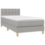 Cama box spring con colchón tela gris claro 90x200 cm de vidaXL, Camas y somieres - Ref: Foro24-3140905, Precio: 304,59 €, De...