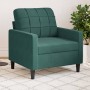 Sillón de terciopelo verde oscuro 60 cm en Sofás | Comprar online en Foru.es