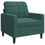 Sillón de terciopelo verde oscuro 60 cm en Sofás | Comprar online en Foru.es