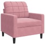 Sillón de terciopelo rosa 60 cm en Sofás | Comprar online en Foru.es