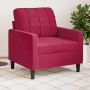 Sillón de terciopelo rojo tinto 60 cm en Sofás | Comprar online en Foru.es