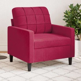 Sillón de terciopelo rojo tinto 60 cm en Sofás | Comprar online en Foru.es