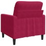 Sillón de terciopelo rojo tinto 60 cm en Sofás | Comprar online en Foru.es