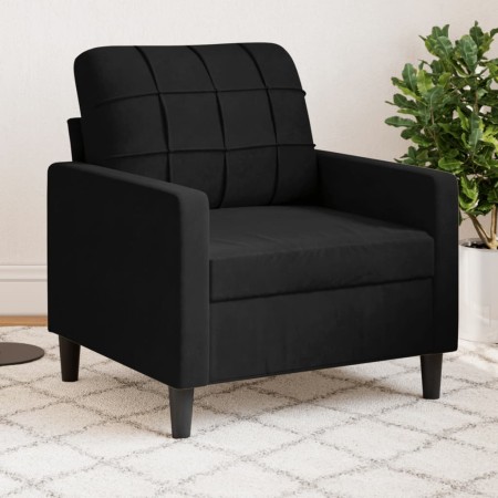 Sillón de terciopelo negro 60 cm en Sofás | Comprar online en Foru.es