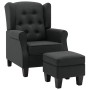 Sillón con taburete reposapiés tela gris oscuro de vidaXL, Sillones - Ref: Foro24-320152, Precio: 240,31 €, Descuento: %