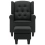 Sillón con taburete reposapiés tela gris oscuro de vidaXL, Sillones - Ref: Foro24-320152, Precio: 240,31 €, Descuento: %