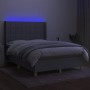 Cama box spring colchón y luces LED tela gris claro 140x190 cm de vidaXL, Camas y somieres - Ref: Foro24-3138869, Precio: 531...