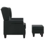 Sillón con taburete reposapiés tela gris oscuro de vidaXL, Sillones - Ref: Foro24-320152, Precio: 240,31 €, Descuento: %
