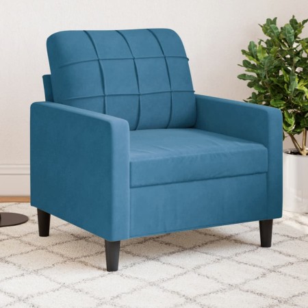 Sillón de terciopelo azul 60 cm en Sofás | Comprar online en Foru.es