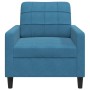 Sillón de terciopelo azul 60 cm en Sofás | Comprar online en Foru.es