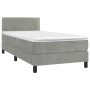 Cama box spring con colchón terciopelo gris claro 100x200 cm de vidaXL, Camas y somieres - Ref: Foro24-3141227, Precio: 300,3...