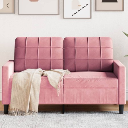 Sofá de 2 plazas terciopelo rosa 120 cm en Sofás | Comprar online en Foru.es