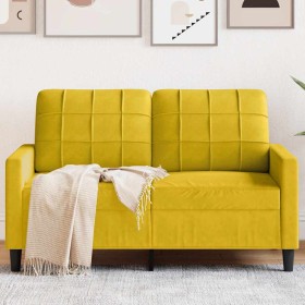 Sofá de 2 plazas terciopelo amarillo 120 cm en Sofás | Comprar online en Foru.es