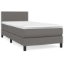Cama box spring con colchón cuero sintético gris 100x200 cm de vidaXL, Camas y somieres - Ref: Foro24-3140991, Precio: 322,76...