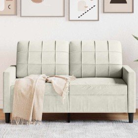 Sofá de 2 plazas terciopelo color crema 120 cm en Sofás | Comprar online en Foru.es