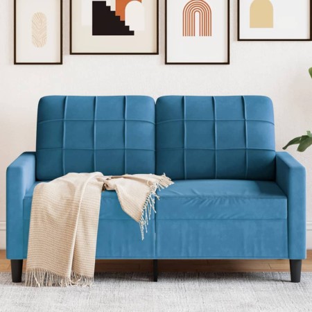 Sofá de 2 plazas terciopelo azul 120 cm en Sofás | Comprar online en Foru.es