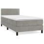 Cama box spring con colchón terciopelo gris claro 90x190 cm de vidaXL, Camas y somieres - Ref: Foro24-3141215, Precio: 286,85...