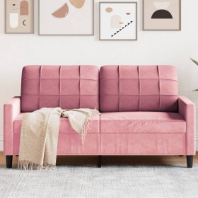 Sofá de 2 plazas terciopelo rosa 140 cm en Sofás | Comprar online en Foru.es